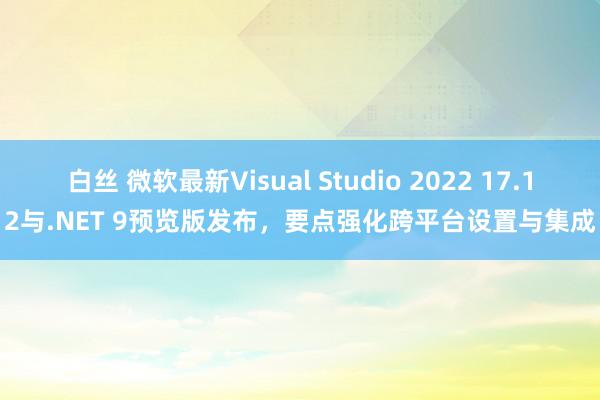 白丝 微软最新Visual Studio 2022 17.12与.NET 9预览版发布，要点强化跨平台设置与集成