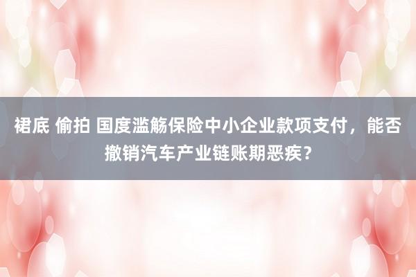 裙底 偷拍 国度滥觞保险中小企业款项支付，能否撤销汽车产业链账期恶疾？