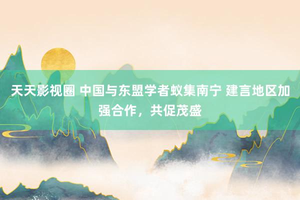 天天影视圈 中国与东盟学者蚁集南宁 建言地区加强合作，共促茂盛