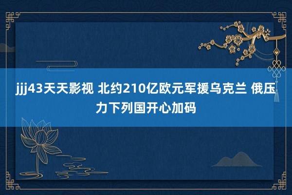 jjj43天天影视 北约210亿欧元军援乌克兰 俄压力下列国开心加码