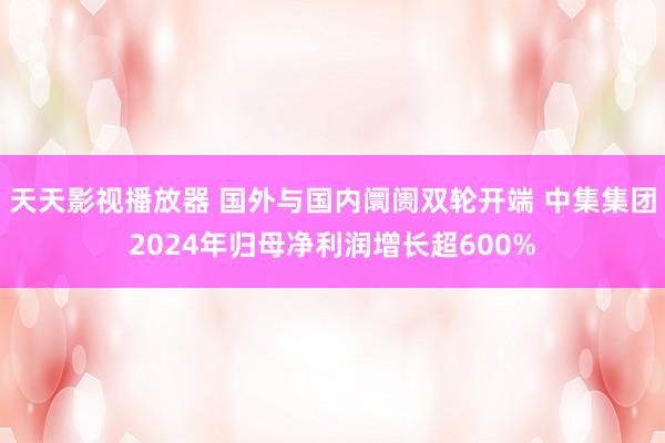 天天影视播放器 国外与国内阛阓双轮开端 中集集团2024年归母净利润增长超600%